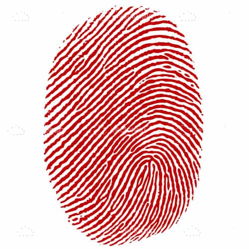 Red Thumb Fingerprint